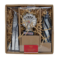 Load image into Gallery viewer, M&amp;S Home 3pc Modern London Glass Christmas Tree Ornament Set
