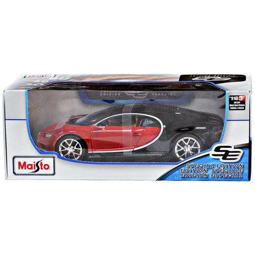 Maisto 1:18 Die Cast Bugatti Chiron Red and Black