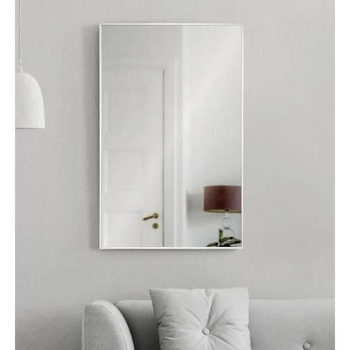 Mallory Rectangular Mirror with Polished Stainless Steel Frame