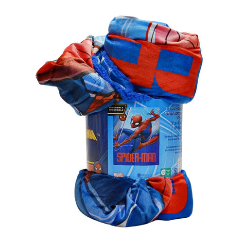 Marvel Spiderman Reversible Plush Sherpa Blanket 127cm x 152cm