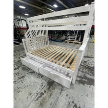 Load image into Gallery viewer, Max &amp; Lily Twin over Full Staircase Bunk Bed with Storage Drawers, White
