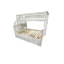 Load image into Gallery viewer, Max &amp; Lily Twin over Full Staircase Bunk Bed with Storage Drawers, White
