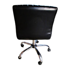 Load image into Gallery viewer, Mid Back Leather Contemporary Ribbed Swivel Office Chair Black
