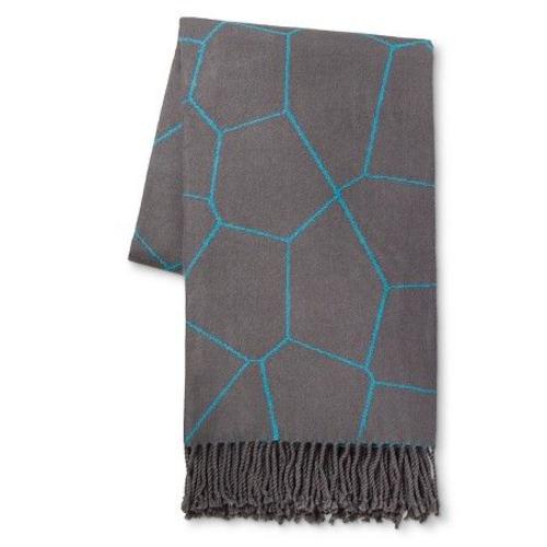 Modern by Dwell Magazine Reversible Throw Blanket Blue/Grey