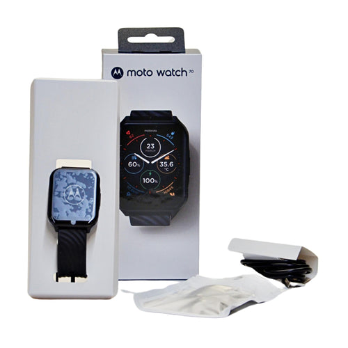Motorola Moto70 Smartwatch with Heart Rate Monitor Watch - Black