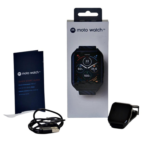 Motorola Unisex Moto 70 Smartwatch with Heart Rate Monitor Watch - Black