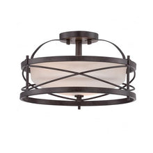 Load image into Gallery viewer, NUVO 60-5335 2-Light Semi Flush Light Fixture in Old Bronze Finish with Etched Opal Glass
