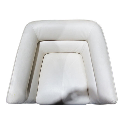 Natuzzi Cream Top Grain Leather Swivel Chair Used