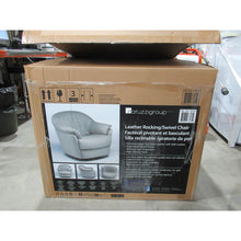 Load image into Gallery viewer, Natuzzi Top Grain Leather Swivel Rocking Chair Grey
