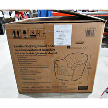Load image into Gallery viewer, Natuzzi Top Grain Leather Swivel Rocking Chair Grey-Liquidation Store
