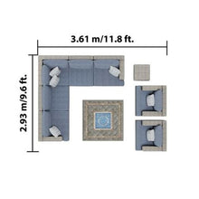 Load image into Gallery viewer, Niko 9-piece Patio Sectional Conversation Set with Fire Table Grey
