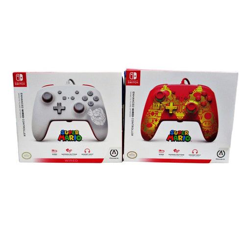 Nintendo Switch Wired Controllers Super Mario Red & White 2 Pack