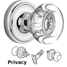 Load image into Gallery viewer, Nostalgic Warehouse 712490 Round Clear Crystal Privacy Knob Set
