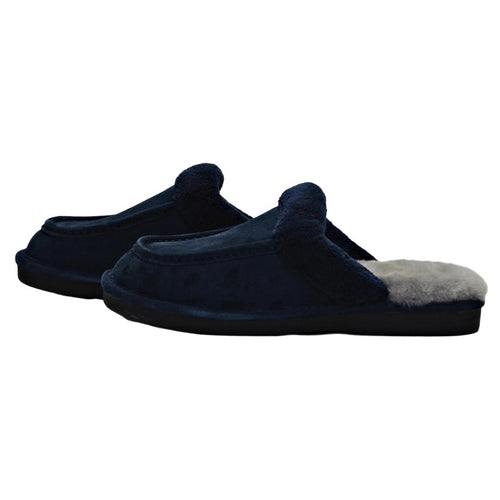 Nuknuuk Men's Leather Slippers Navy Blue 11