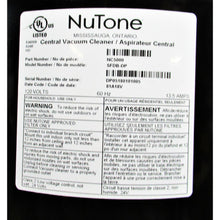 Load image into Gallery viewer, Nutone NC5000 Central Vacuum Unit
