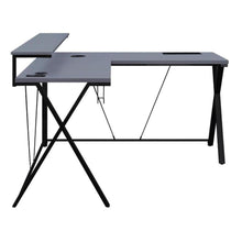 Load image into Gallery viewer, OSP Home Furnishings - Checkpoint Battlestation L shaped Gaming Desk with RGB LED Lights - Black
