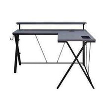 Load image into Gallery viewer, OSP Home Furnishings - Checkpoint Battlestation L shaped Gaming Desk with RGB LED Lights - Black
