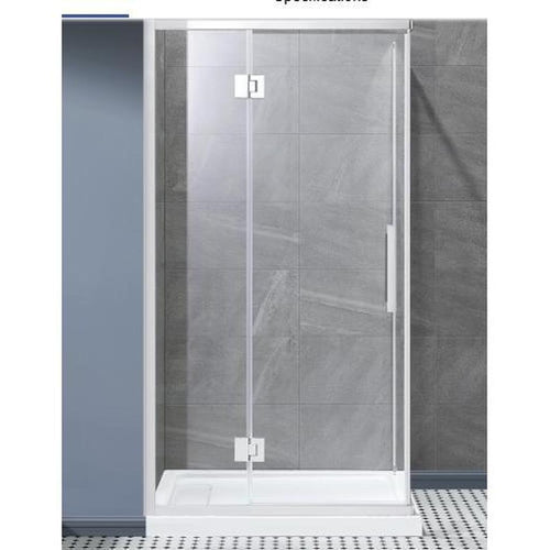 OVE Nicole 42 in. Corner Shower Enclosure with Base Chrome/White