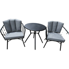 Load image into Gallery viewer, Pacific Casual Patio Bistro Set 3 Pieces Black/Grey
