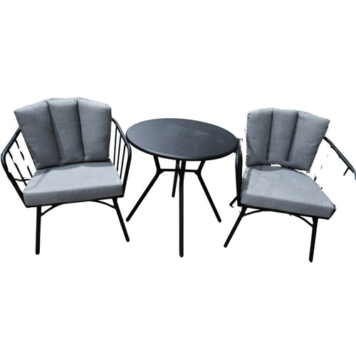 Pacific Casual Patio Bistro Set 3 Pieces Black/Grey