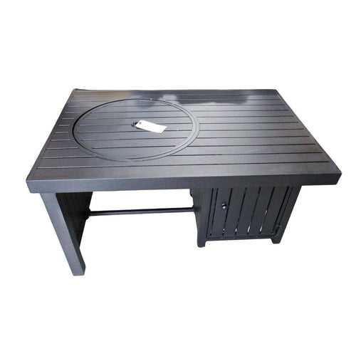 Paramount Rectangle Aluminum Smokeless Fire Pit Table with Lid