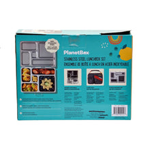 Load image into Gallery viewer, PlanetBox Stainless Steel Lunchbox Set - Grey Grid
