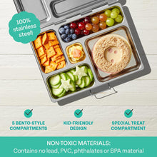 Load image into Gallery viewer, PlanetBox Stainless Steel Lunchbox Set - Grey Grid-Liquidation Store
