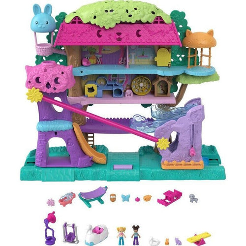 Polly Pocket Pollyville Pet Adventure Treehouse Playset with Unicorn Salon