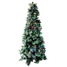 Load image into Gallery viewer, Pre Lit Glittery Bristle Pine Slim Tree
