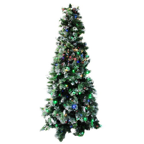 Pre Lit Glittery Bristle Pine Slim Tree