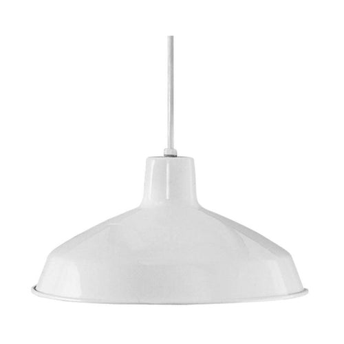 Progress Lighting Cord-Hung Pendant with White Interlined Shade, White