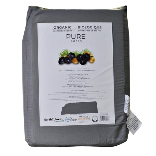 Pure Earth Organic Comforter 3-Piece Set Queen Grey