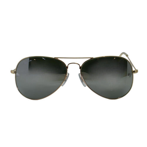 Ray-Bans Aviator Classic Unisex - RB3025 Polished Gold Frame Green Lens with Silver Flash