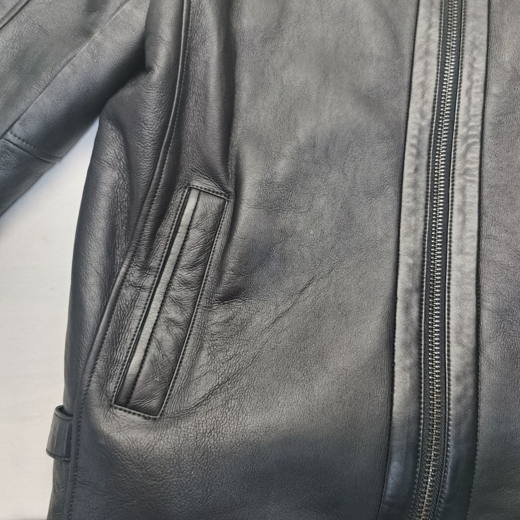 Ricardo B.H. Moto Sheepskin Bomber Jacket Black Medium