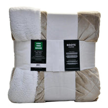 Load image into Gallery viewer, Roots Home Reversible Sherpa Comforter Set 3pc King Beige
