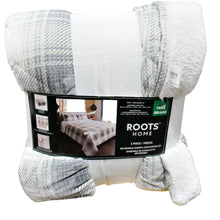 Load image into Gallery viewer, Roots Home Reversible Sherpa Comforter Set King Grey
