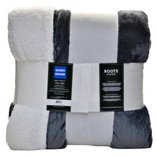 Load image into Gallery viewer, Roots Home - Reversible Sherpa Comforter Set Queen 3pc - Gray
