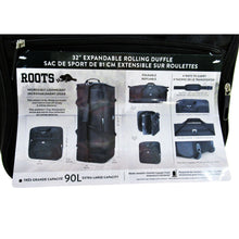 Load image into Gallery viewer, Roots Polyester Rolling Duffel Bag Black
