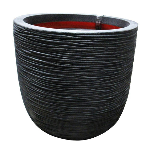 Round Lightweight Europe Planter Black