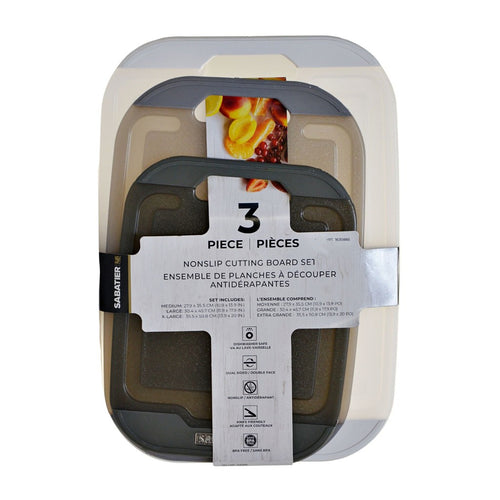 Sabatier Nonslip Cutting Board Set 3 Piece Shades of Grey