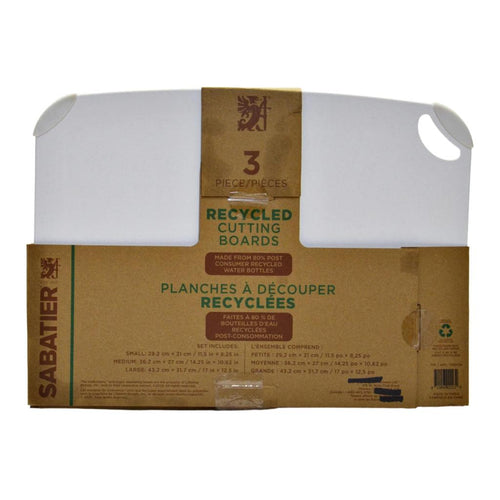 Sabatier Nonslip Recycled Cutting Boards Set 3-pc White