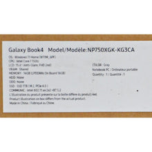 Load image into Gallery viewer, Samsung Galaxy Book4 Laptop Model Np750XGK-KG3CA Gray
