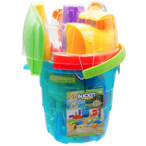 Sandbox/Water Play Set, Kids Bucket Play Set 18 Pieces