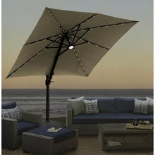 Load image into Gallery viewer, Seasons Sentry 10' LED Solar Square Cantilever Umbrella ( Tan color)
