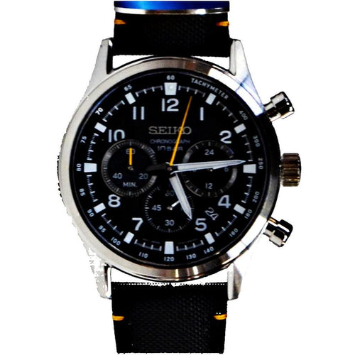 Seiko Men's Black Dial Chronograph Watch SSB449P1