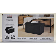 Load image into Gallery viewer, Seville Classics Boucle Foldable Trunk Bench Ottoman Black
