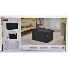 Load image into Gallery viewer, Seville Classics Boucle Foldable Trunk Bench Ottoman Black
