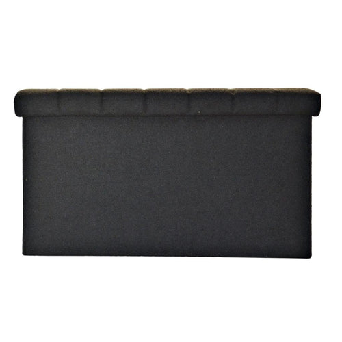 Seville Classics Boucle Foldable Trunk Bench Ottoman Black