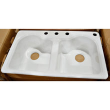 Load image into Gallery viewer, Signature Hardware Twenlow Double-Bowl Cast Iron Drop-In Sink BS470-4
