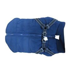 Load image into Gallery viewer, Silver Paws Quilted Dog Jacket with Built In Harness Navy
